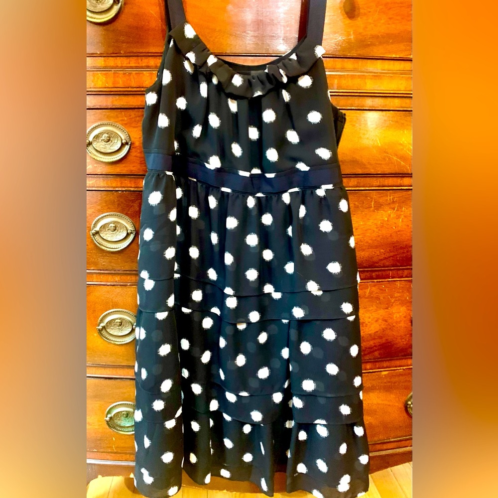 Loft black and white polka dot dress